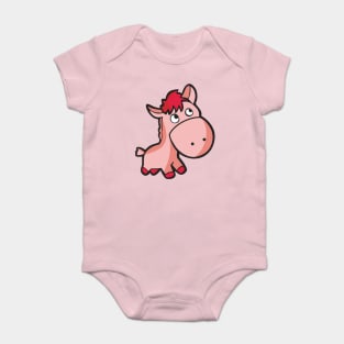 pink pony horse Baby Bodysuit